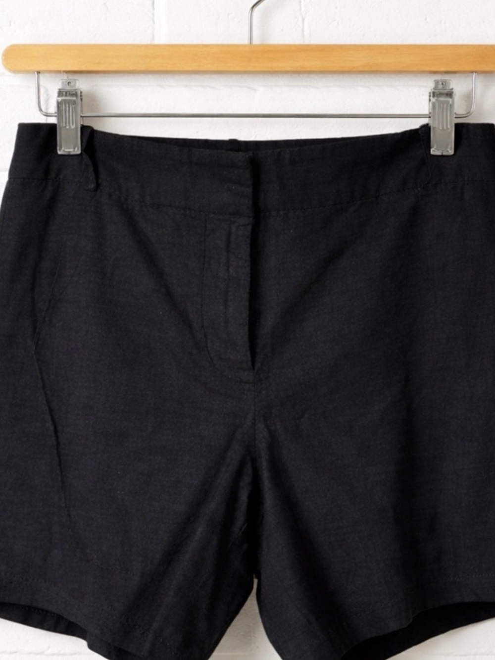 Ann Taylor Factory Black Tailored Linen-Blend Shorts
